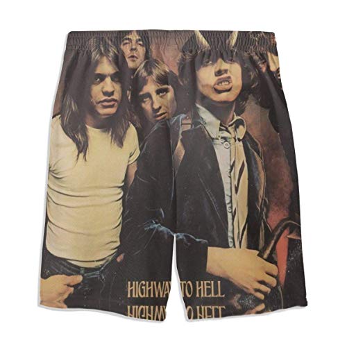 Shichangwei ACDC - Bañador de playa para hombre, de secado rápido, con bolsillo, color blanco