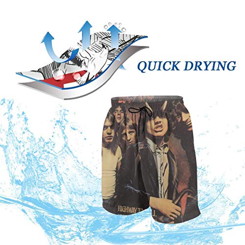 Shichangwei ACDC - Bañador de playa para hombre, de secado rápido, con bolsillo, color blanco