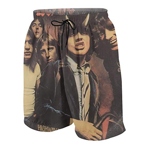 Shichangwei ACDC - Bañador de playa para hombre, de secado rápido, con bolsillo, color blanco