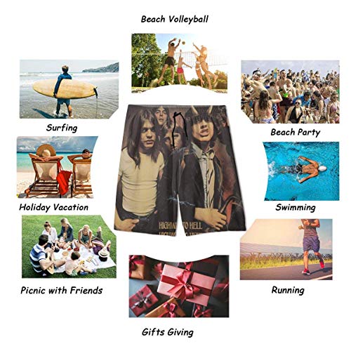 Shichangwei ACDC - Bañador de playa para hombre, de secado rápido, con bolsillo, color blanco