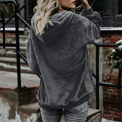SHOBDW Liquidación Venta Mujer Sudadera con Capucha Suelta Tallas Grandes Jersey de Mujer Jersey otoño Invierno Manga Larga Remata Abrigo cálido (L, T-Gris)