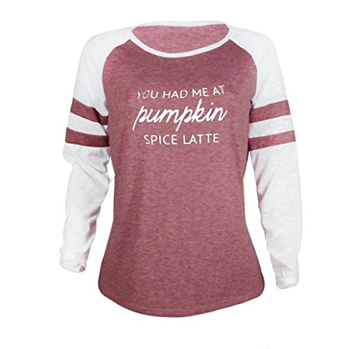 SHOBDW Separación Mujer Camiseta Manga Larga Empalme Blusa Tops otoño Invierno Ropa (L, L-Rosado)