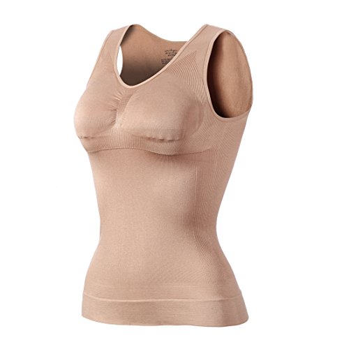 ShopINess Camiseta Moldeadora con Relleno de Pecho (Carne, S)