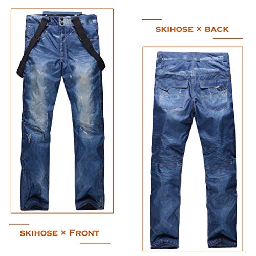 SHUIBIAN Pantalones de esquí y Snowboard Hombre, Impermeable, Resistente al Viento, Transpirable y cálido