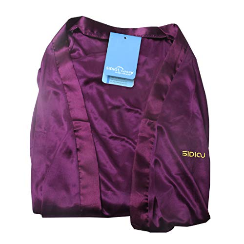 Sidiou Group Vestido Pijama Mujer Kimono Corto Bata de Satén Lencería Kimono del Cordón Satén Seda de Hielo Bata Albornoz Camisón (XL, Estilo 1-Púrpura)