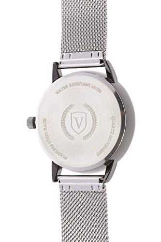 Silver Steel (Reloj analógico para Hombre, Cuarzo, Correa Malla de Acero, Acero Inoxidable, Función Calendario) Watch Business Elegantes, Tendencia, Casual Relojes de Pulsera Regalo