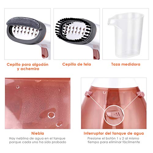 SIMBR Plancha Vertical Vapor Plancha Portátil 1500W con Depósito de 280mL, Calentamiento en 15 Segundos Plancha para Ropa en Hogar y Viaje
