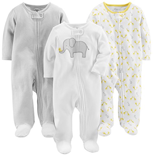 Simple Joys by Carter's Baby Paquete de 3 para dormir y jugar ,Elephant/Stripe/Giraffe ,Preemie