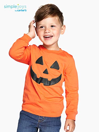 Simple Joys by Carter's - Camiseta - para bebé niño naranja Pumpkin/Skeleton 5T