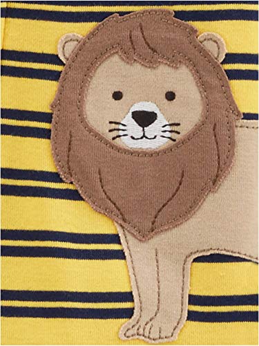 Simple Joys by Carter's pijama de algodón para bebés y niños pequeños, 3 unidades ,Dino/Animals Green/Lion ,12 Meses