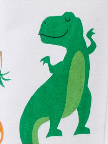 Simple Joys by Carter's pijama de algodón para bebés y niños pequeños, 3 unidades ,Dino/Animals Green/Lion ,12 Meses