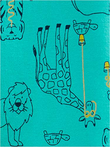 Simple Joys by Carter's pijama de algodón para bebés y niños pequeños, 3 unidades ,Dino/Animals Green/Lion ,12 Meses