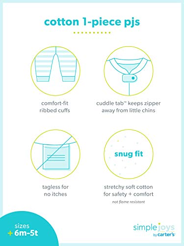 Simple Joys by Carter's pijama de algodón sin pies para bebés y niñas pequeñas, paquete de 3 ,Sweets/Floral/Kitty ,24 Months