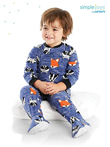 Simple Joys by Carter's pijama de forro polar suelto para bebés y niños pequeños, paquete de 3 ,Bear/Alligator/Fox/Racoon ,24 Months