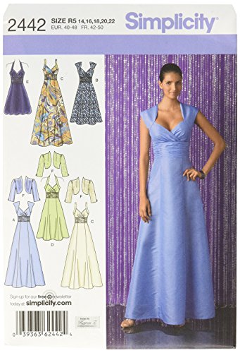 Simplicity 2442 R5 - Patrones de Costura para Vestidos de Fiesta (Tallas 42 a 50)