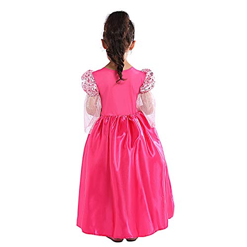 Sincere Party Vestido de Princesa Medieval con Tiara para niñas, Color Rosa 3-4 años