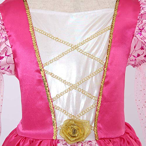 Sincere Party Vestido de Princesa Medieval con Tiara para niñas, Color Rosa 3-4 años