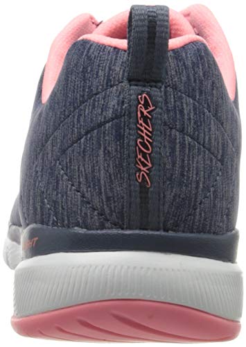 Skechers Flex Appeal 3.0-Insiders, Zapatillas Mujer, Multicolor (NVCL Black & Gray Mesh/Black Trim), 36.5 EU