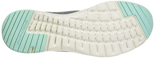 Skechers Flex Appeal 3.0, Zapatillas Mujer, Gris (Gray Mesh/Purple & Green Trim Gymt), 40 EU