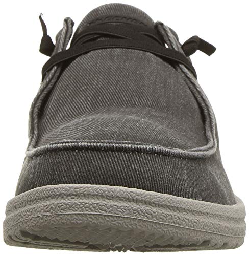 Skechers Melson Raymon, Zapatillas Hombre, Negro (Black Canvas Black), 42 EU