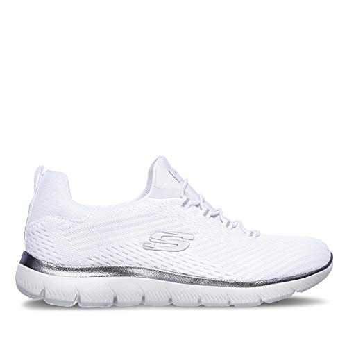 Skechers Summits, Zapatillas Mujer, Blanco (White Mesh/Silver Trim WSL), 37 EU