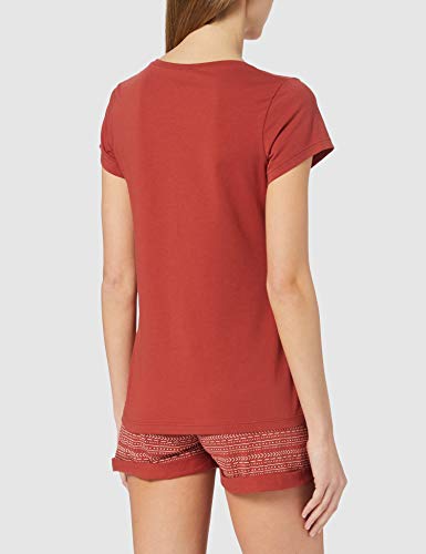 Skiny Damen Pyjama Kurz Juego de Pijama, Rojo Burnt, 40 para Mujer