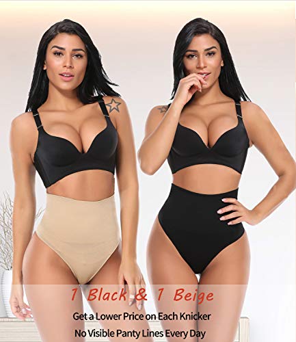 SLIMBELLE Fajas Tanga Invisible Braguita Moldeadora Thong Cintura Media para Mujer String Reductora sin Costuras Sexy Adelgazante Abdomen Elástico Shaping Lenceria-S