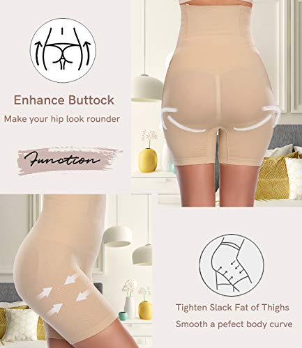 SLIMBELLE Pantalones Moldeadores Nalgas para Mujer Talla Grande Braguita Moldeadora Cintura Alta Braga Faja Reductora Ropa Interior Postparto Barriga Adelgazante Abdomen Shapewear-Beige-S