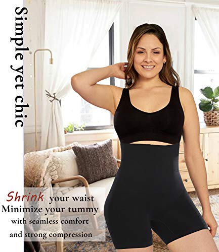 SLIMBELLE Pantalones Moldeadores Nalgas para Mujer Talla Grande Braguita Moldeadora Cintura Alta Braga Faja Reductora Ropa Interior Postparto Barriga Adelgazante Abdomen Shapewear-Black-M
