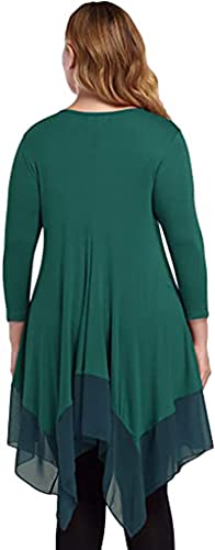 SLYZ Primavera Mujeres De Gran Tamaño Color Puro Manga Larga Cuello Alto Cuello Redondo Costura Túnica Top Camiseta Mujer Top