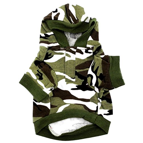 smalllee Lucky Store Ropa de Camuflaje Camisa de Perro con Sudadera con Capucha para Perros de Smalllee_ Lucky_Store, Color Verde para Perros pequeños M