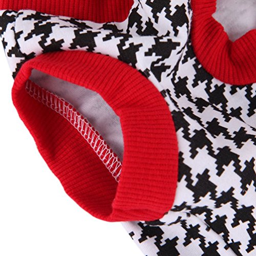 SMALLLEE_LUCKY_STORE Chaleco de pata de gallo para mascotas, perro, gato, sin mangas, para cachorro, camisetas de algodón suave, ropa de Chihuahua, estampado de huesos en color negro y blanco L