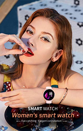 Smartwatch,Reloj Inteligente para Mujer con Termómetro,Monitor de Frecuencia Cardíaca,Pulsómetro,Recordatorio del Ciclo Fisiologico,8 Mode Deporte,Pulsera Actividad Inteligente para Android iOS (Rosa)