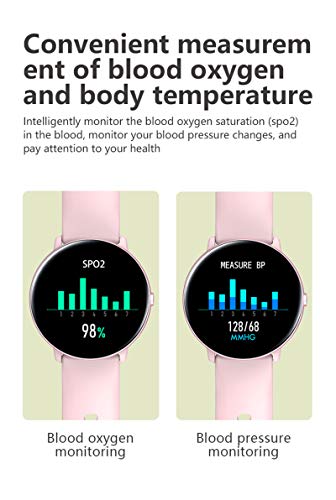 Smartwatch,Reloj Inteligente para Mujer con Termómetro,Monitor de Frecuencia Cardíaca,Pulsómetro,Recordatorio del Ciclo Fisiologico,8 Mode Deporte,Pulsera Actividad Inteligente para Android iOS (Rosa)