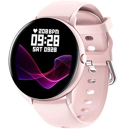 Smartwatch,Reloj Inteligente para Mujer con Termómetro,Monitor de Frecuencia Cardíaca,Pulsómetro,Recordatorio del Ciclo Fisiologico,8 Mode Deporte,Pulsera Actividad Inteligente para Android iOS (Rosa)