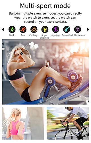 Smartwatch,Reloj Inteligente para Mujer con Termómetro,Monitor de Frecuencia Cardíaca,Pulsómetro,Recordatorio del Ciclo Fisiologico,8 Mode Deporte,Pulsera Actividad Inteligente para Android iOS (Rosa)