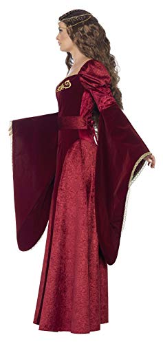 Smiffy'S 27877X1 Disfraz De Reina Medieval De Lujo Con Vestido Cinturón Y Adorno, Rojo, Xl - Eu Tamaño 48-50
