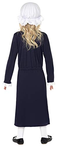 Smiffys-33714M Disfraz de Chica pobre Victoriana, Blanca, con Vestido con Delantal y Gorro de v, Color, M-Edad 7-9 años (Smiffy'S 33714M)