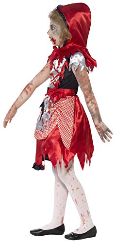 Smiffys-44285m Disfraz de 'Chica de la caperuza' Zombi, con Vestido y Capa con Capucha, Color Rojo, M-Edad 7-9 años (Smiffy'S 44285M)