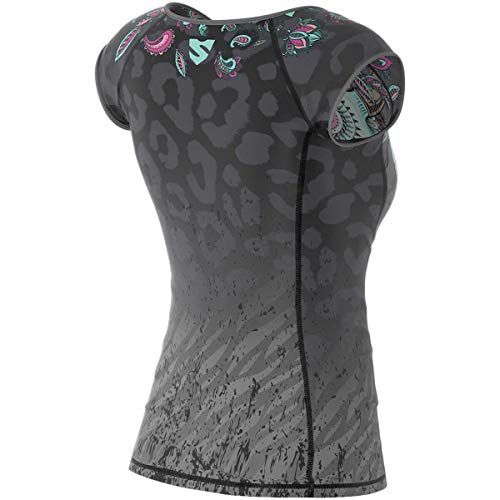 SMMASH Cheetah Camiseta Deporte de Manga Corta para Mujer, Ropa Deportiva Mujer para Fitness, Yoga, Formación, Crossfit, Material Transpirable y Antibacteriano, (S)