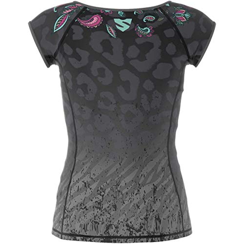 SMMASH Cheetah Camiseta Deporte de Manga Corta para Mujer, Ropa Deportiva Mujer para Fitness, Yoga, Formación, Crossfit, Material Transpirable y Antibacteriano, (S)
