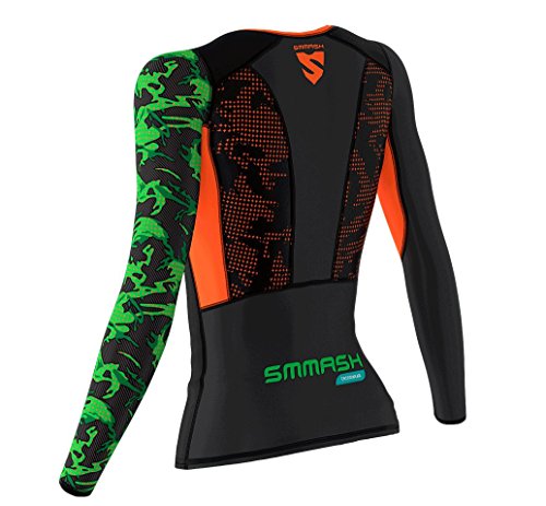 SMMASH Military Womens Long Sleeve Compression Tops, Breathable and Light, Functional Thermal Shirt for Crossfit, Fitness, Yoga, Gym, Running, Sport Long Sleeved, Antibacterial Material… (L)