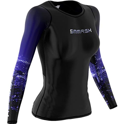 SMMASH X-Girl Womens Long Sleeve Compression Tops, Breathable and Light, Functional Thermal Shirt for Crossfit, Fitness, Yoga, Gym, Running, Sport Long Sleeved, Antibacterial Material…