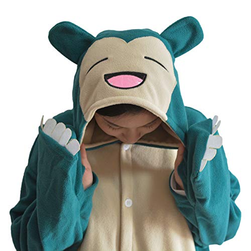 Snorlax - Mono de pijama con diseño de animal, para Halloween, cosplay, para adultos, carnaval, mono, color azul 02 S