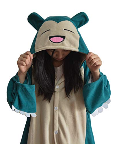 Snorlax - Mono de pijama con diseño de animal, para Halloween, cosplay, para adultos, carnaval, mono, color azul 02 S