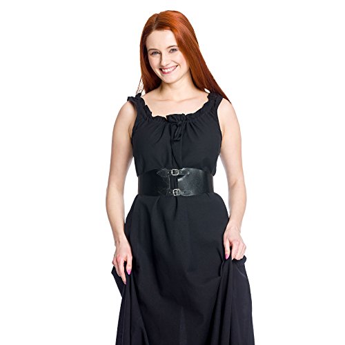 Sobrevestido medieval de señora Ella negro algodón - S/M