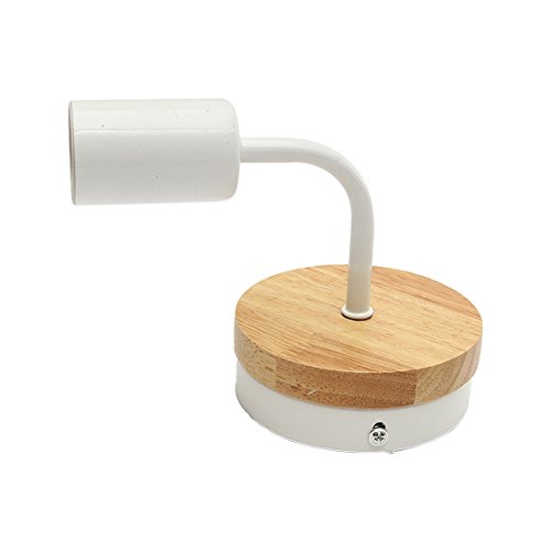 SODIAL Blanco Lampara de pared moderna simple industrial de decoracion de Sala de estar de mesa de madera cruda de la pared del cafe de los apliques de pared