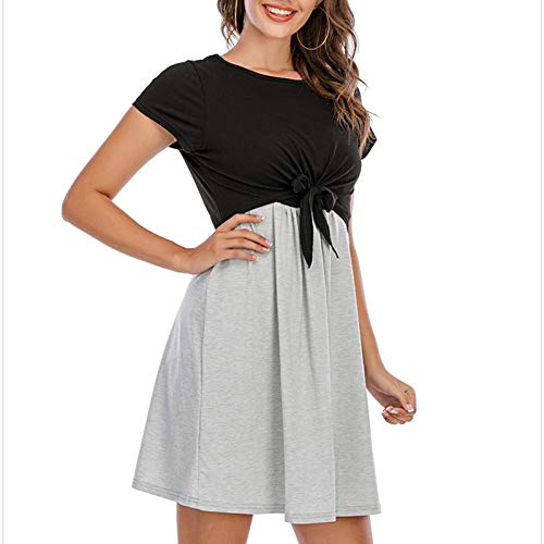 SODIAL Vestido de Maternidad Casual Mujer Madre Vendajes de Empalme Vestidos para Embarazadas, Vestidos para Lactantes Pijama de Maternidad XXL