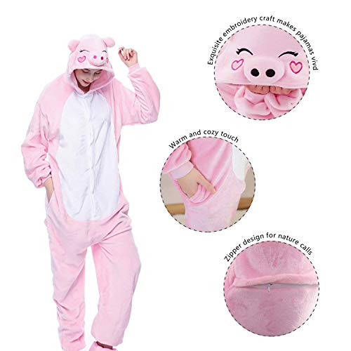 softan Pijama de Animal de una Pieza Unisexo para Adultos con Capucha,Traje de Disfraz,Ropa de Dormir para Festival de Carnaval,Navidad y Halloween