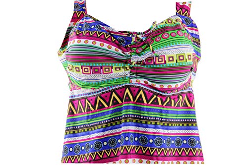 SOL Y PLAYA - Tankini de 2 Piezas Top Tankini y pantalón Corto Tallas Grandes Embarazadas Mujer señora Verano Piscina (56, Estampado 1)
